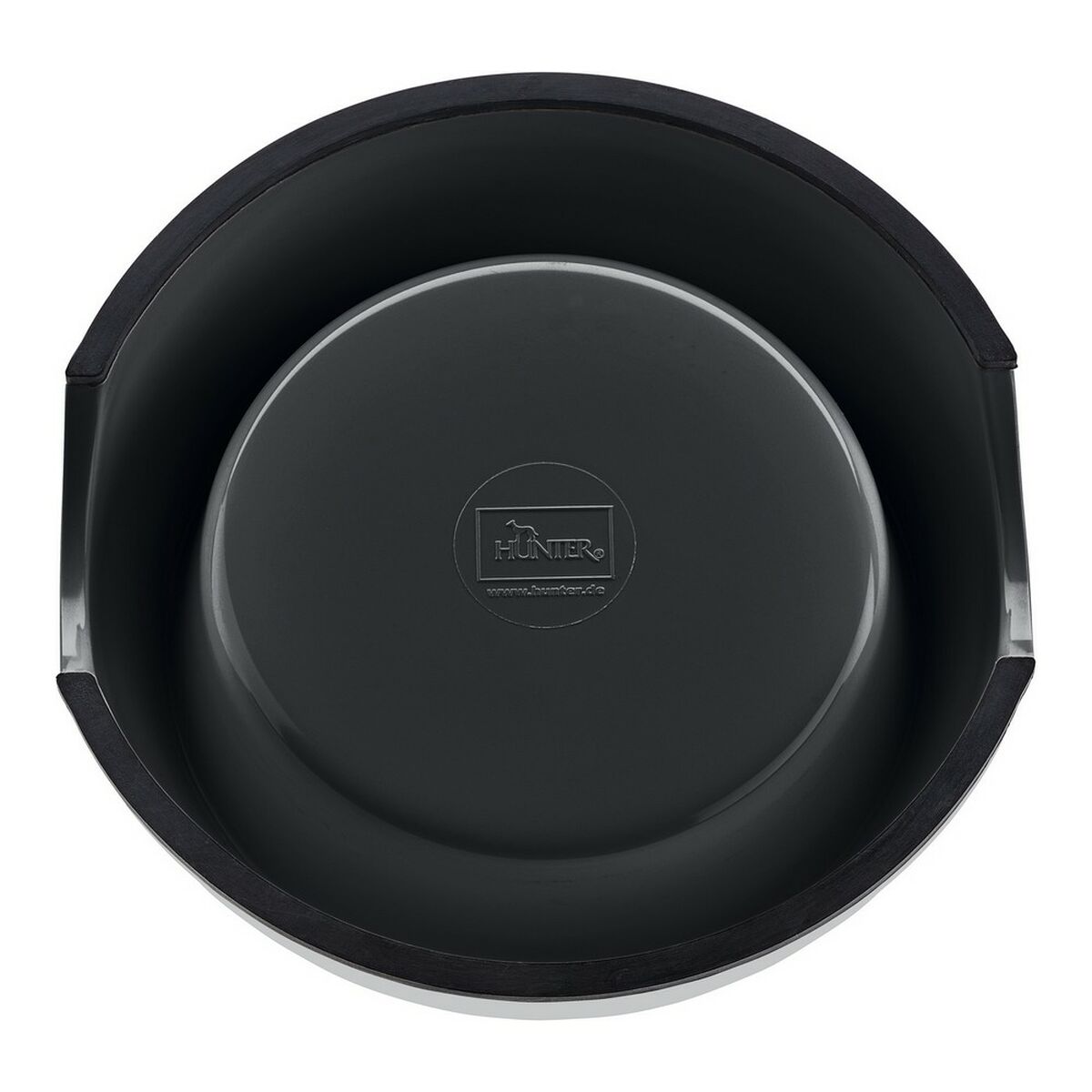 Comedouro para Cão Hunter Melamina Aço inoxidável Preto 160 ml (14,5 x 14,5 x 7 cm)