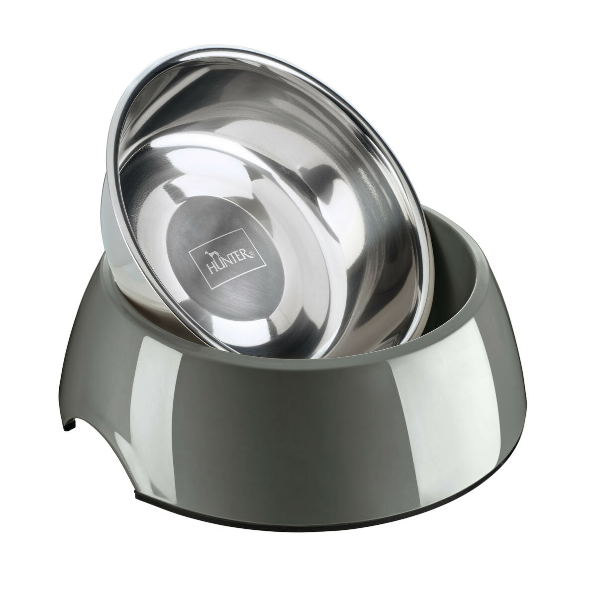 Comedouro para Cão Hunter Cinzento 350 ml Aço inoxidável
